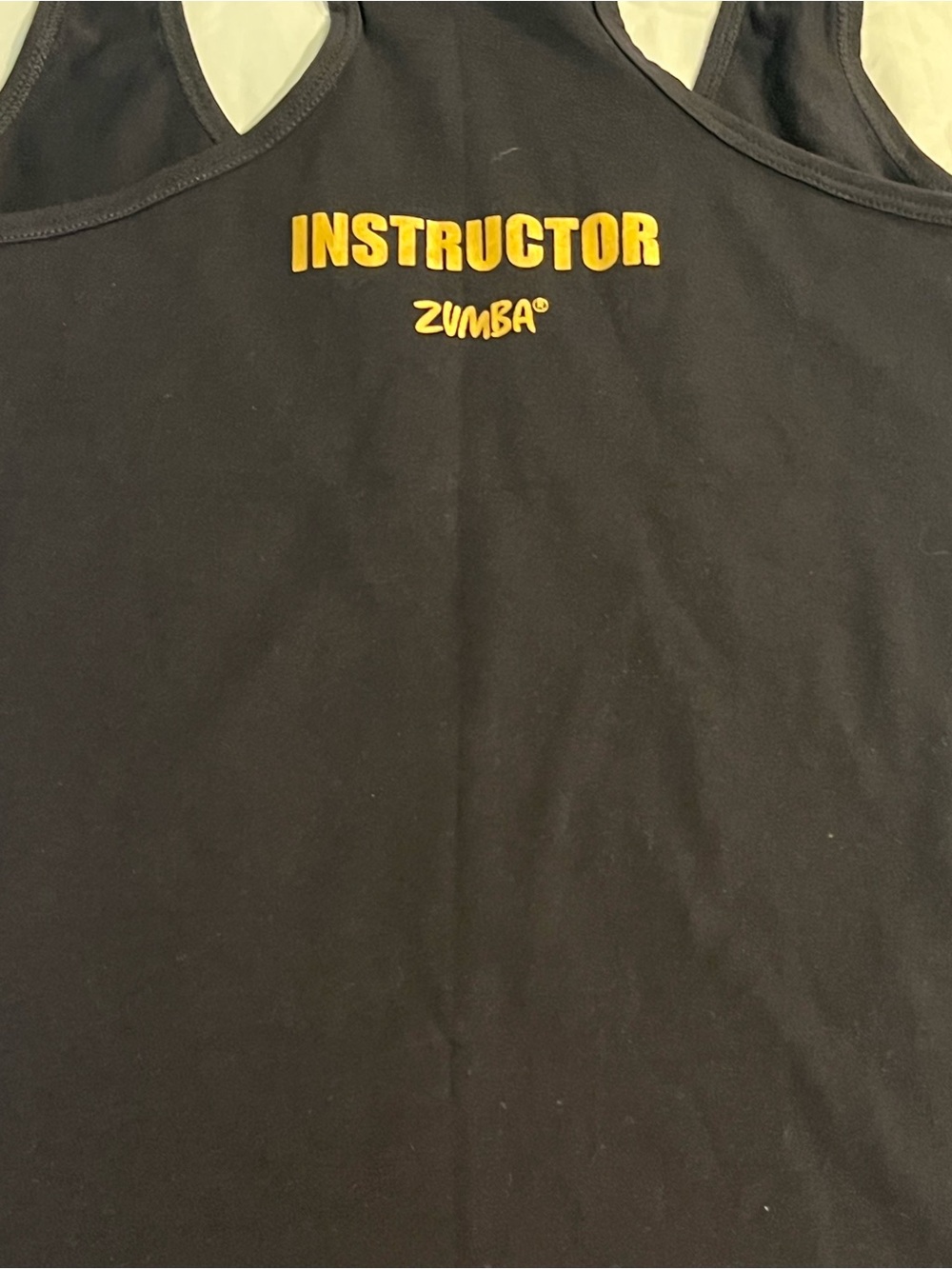 Zumba Fitness Black Muscle Tank with Gold Heart Graphic - Picture 2 of 3